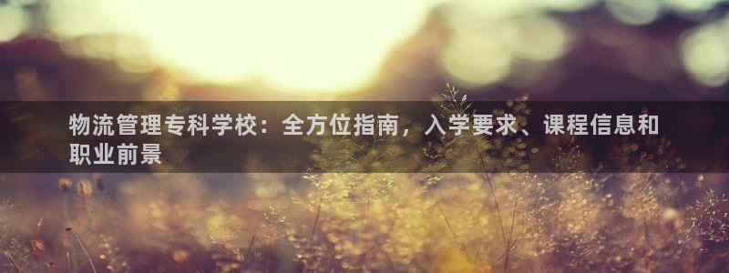 28圈下载不了：物流管理专科学校：全