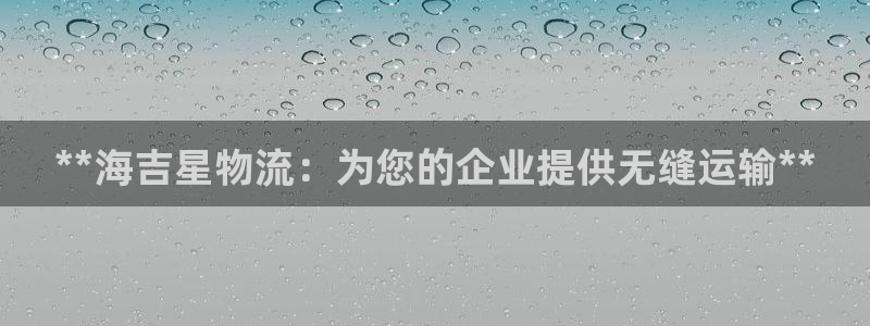 28圈辅助：**海吉星物流：为您的企